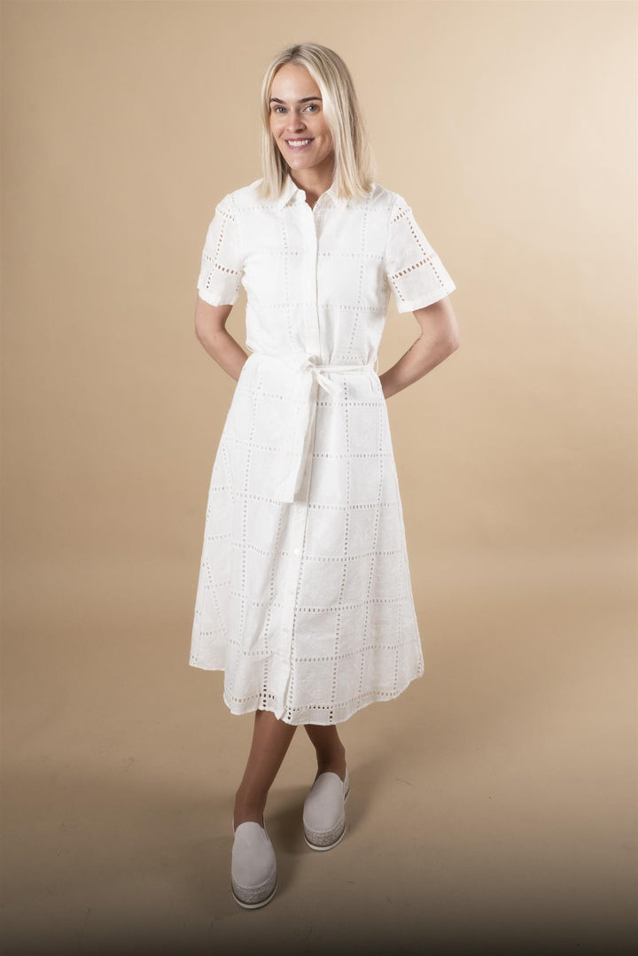 Lea shirt Dress - Egret