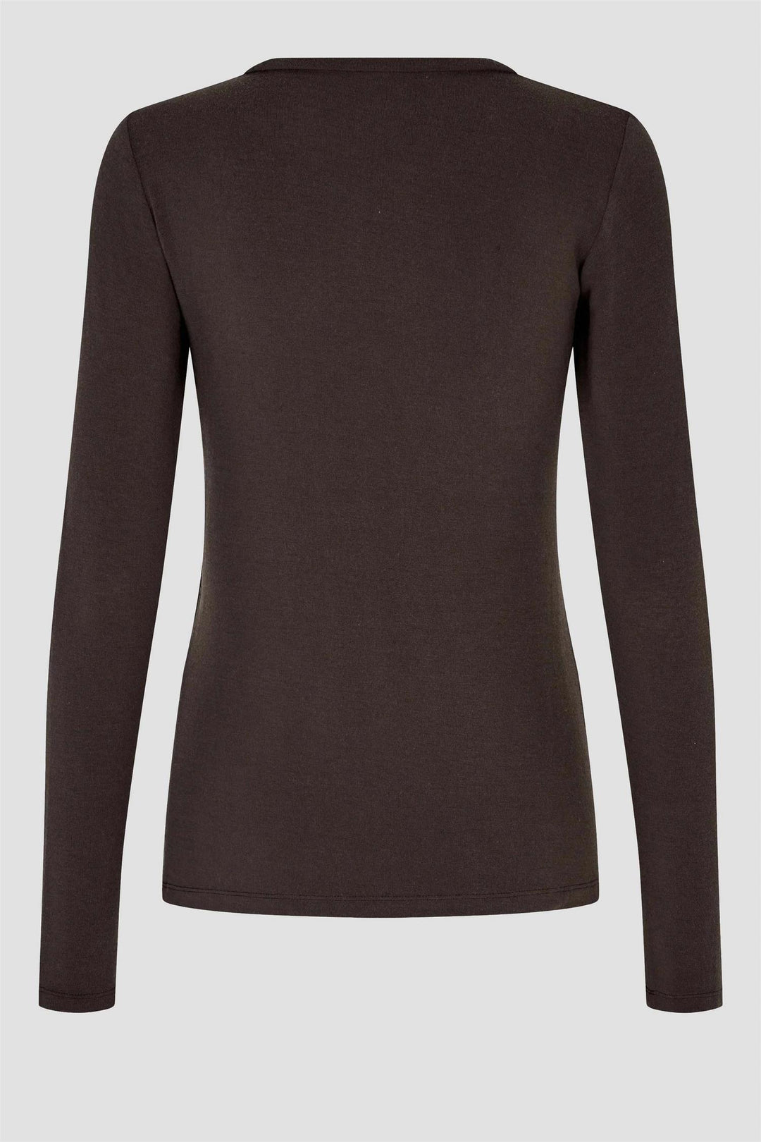 Matima O-Neck Long Sleeve Tee - Dark Brown