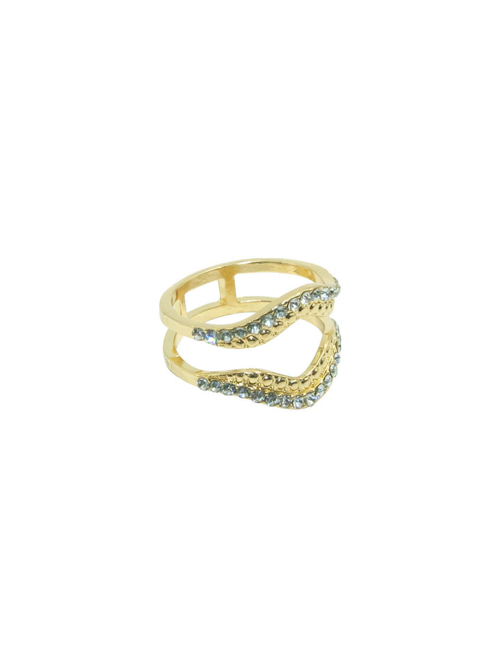 Skjerf Ring med strass - Gull