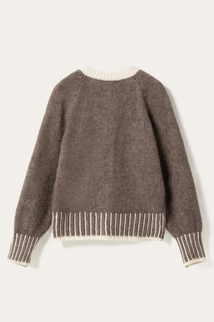 Nedra Knit Cardigan - Ash Brown Beige
