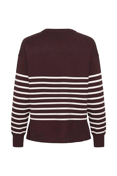 KAlimone Pullover Knit - Fudge/Chalk Stripe