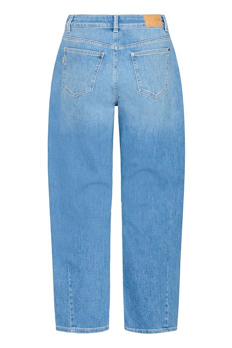 PZANNI HighWaist JEANS BARREL LEG - Medium blue denim