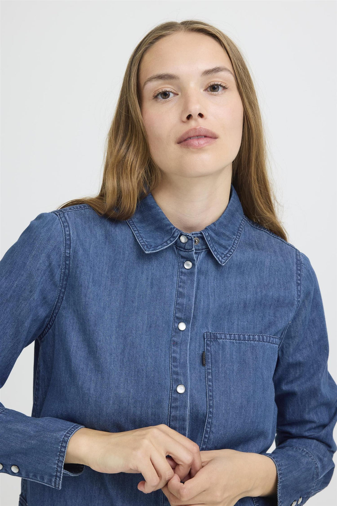 PZSYLVIE Shirt - Medium blue denim