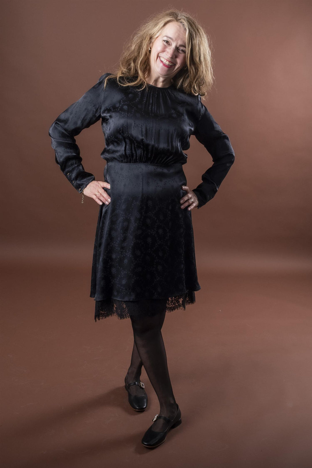 Jacquard Mini Dress - Black
