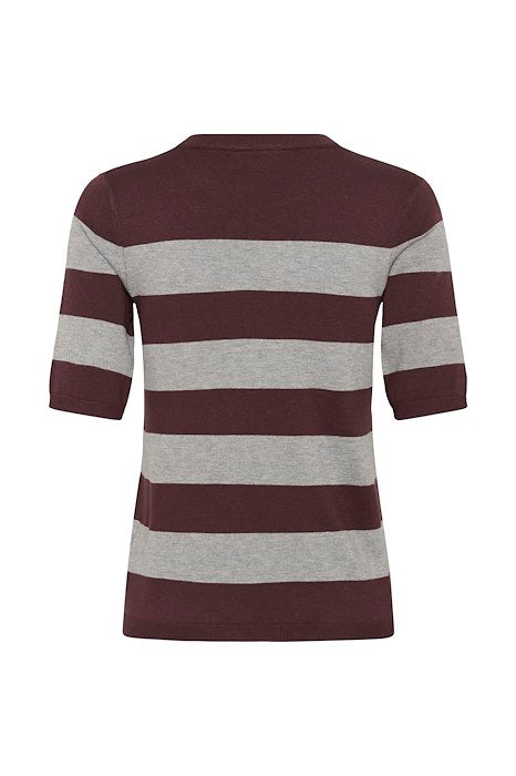 KAlizza Striped Knit - Fudge/Grey Mel. Wide Stripe
