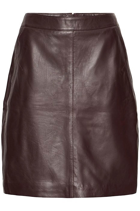 FRNELEATHER 1 SKIRT LUXE - Fudge