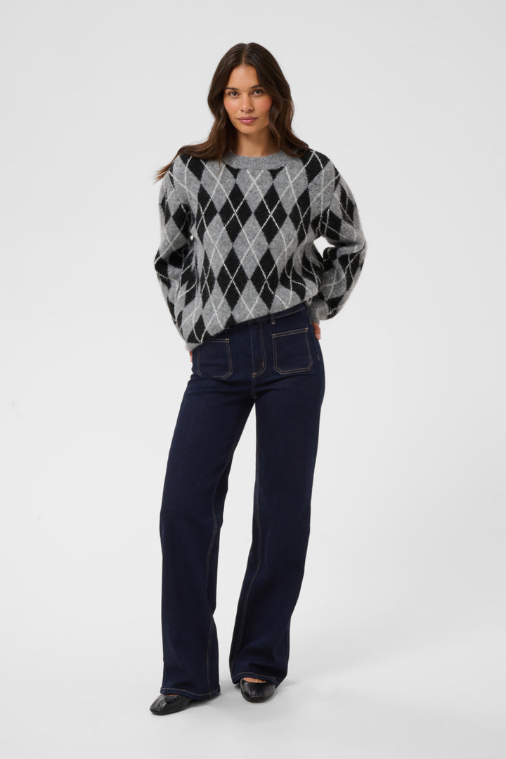 KAbrook HighWaist Reg Fit Jeans - Dark blue unwashed denim
