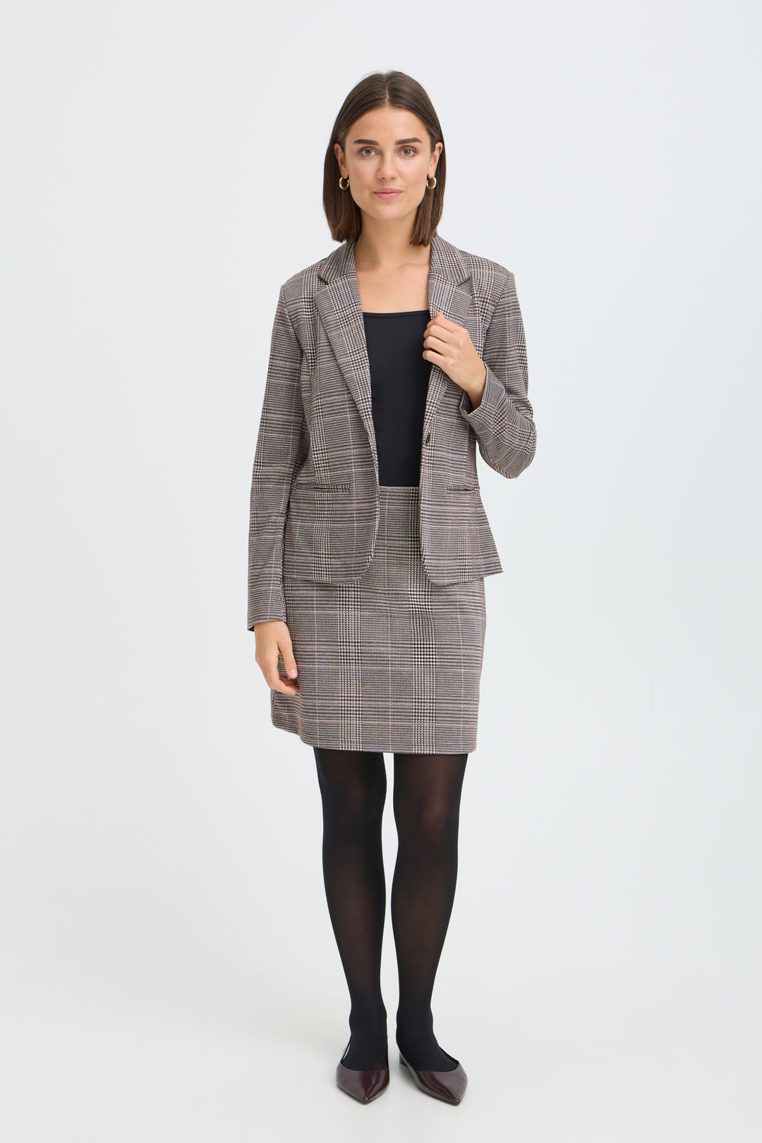 FRBABETT Skirt - HOT FUDGE W. PINK CHECK
