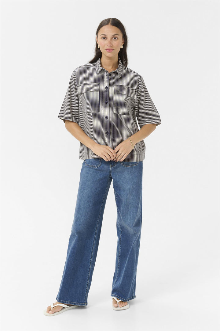 KAnaya Striped Shirt - Midnight/White Stripe