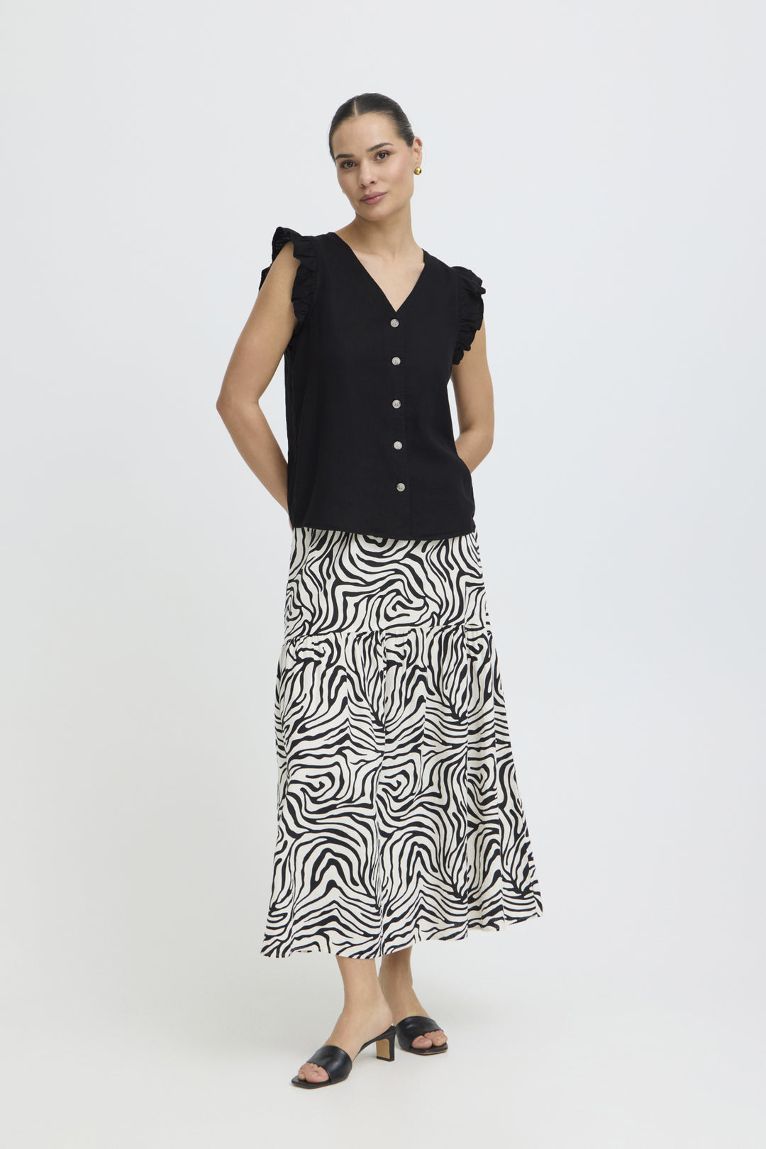 BYFALAKKA RUFFLE SHIRT - Meteorite