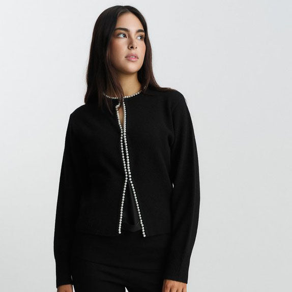 Mika Merino Cardigan - Black