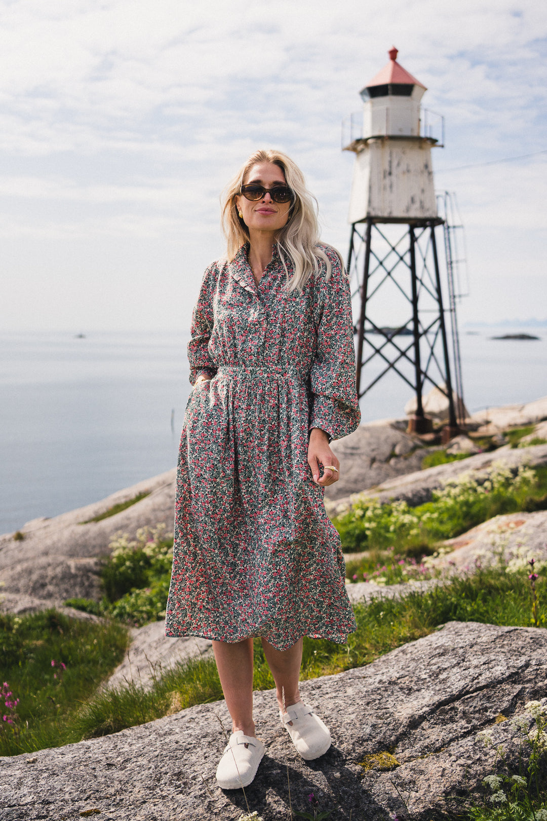 Gry Astrid Shirt Dress  - Chinios Green Flower