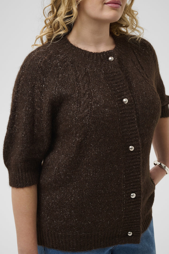 KCciony Knit Cardigan - Coffee Bean Melange