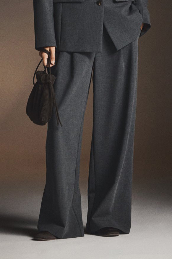 Henrike HighWaist Pants - Dark Grey Melange