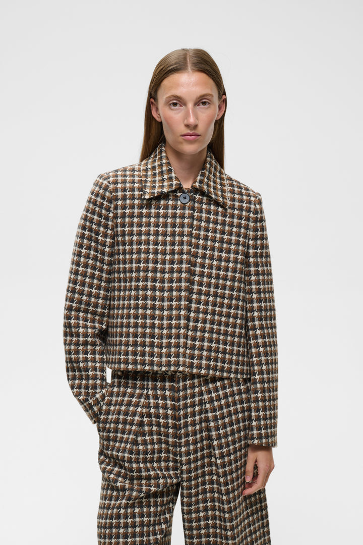 CARSONNE JACKET - BLACK/ BROWN