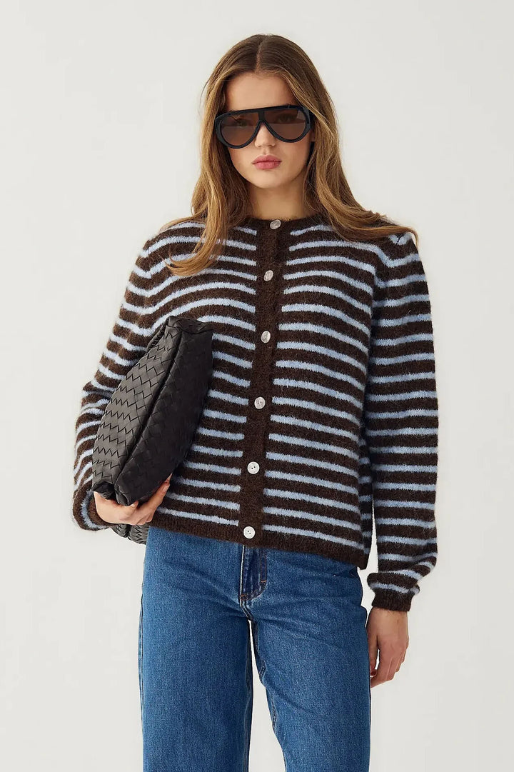 Mertice knit Cardigan - Brown