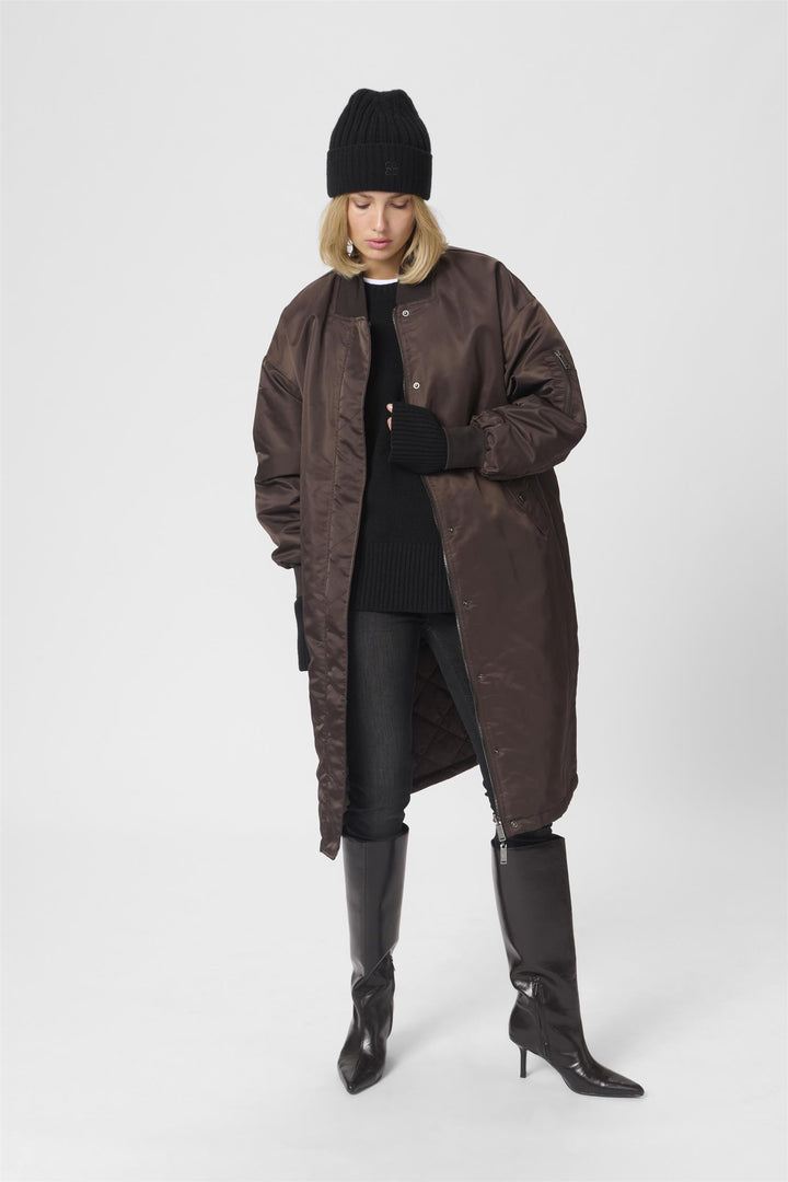 Helga Reversable Long Jacket - Espresso