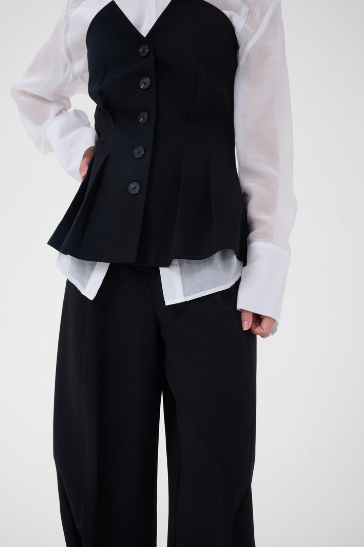 Evelina Barrel Pants - Black