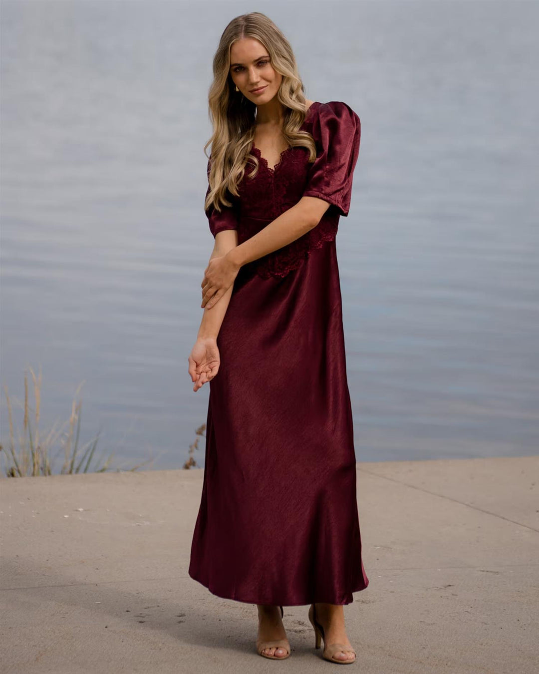 Vaiana Long Dress - Deep Cherry