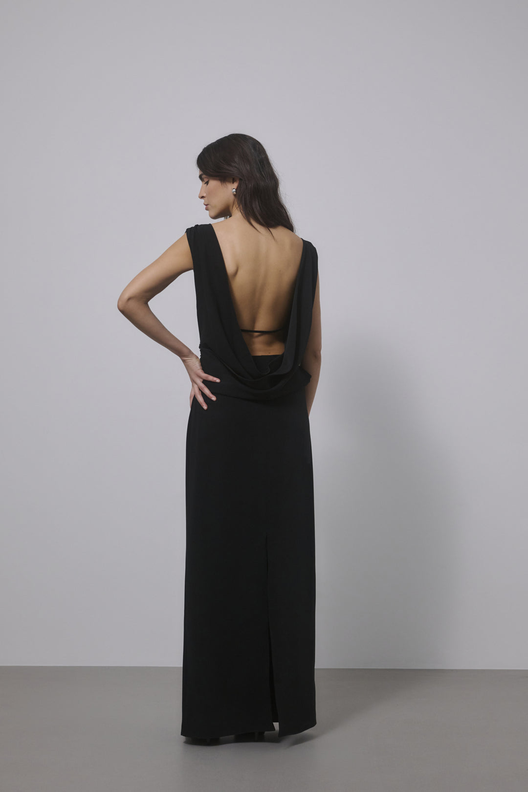 Mille Waterfall Dress - Black