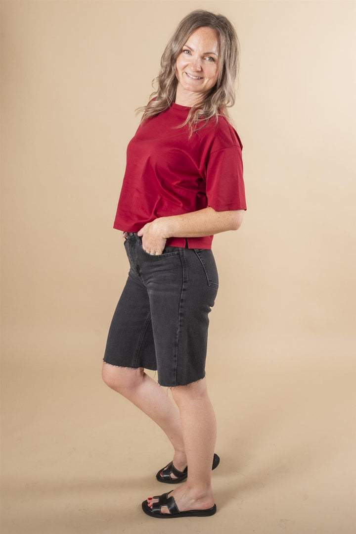 LouisMW 139 High Long Shorts - Black Retro Wash