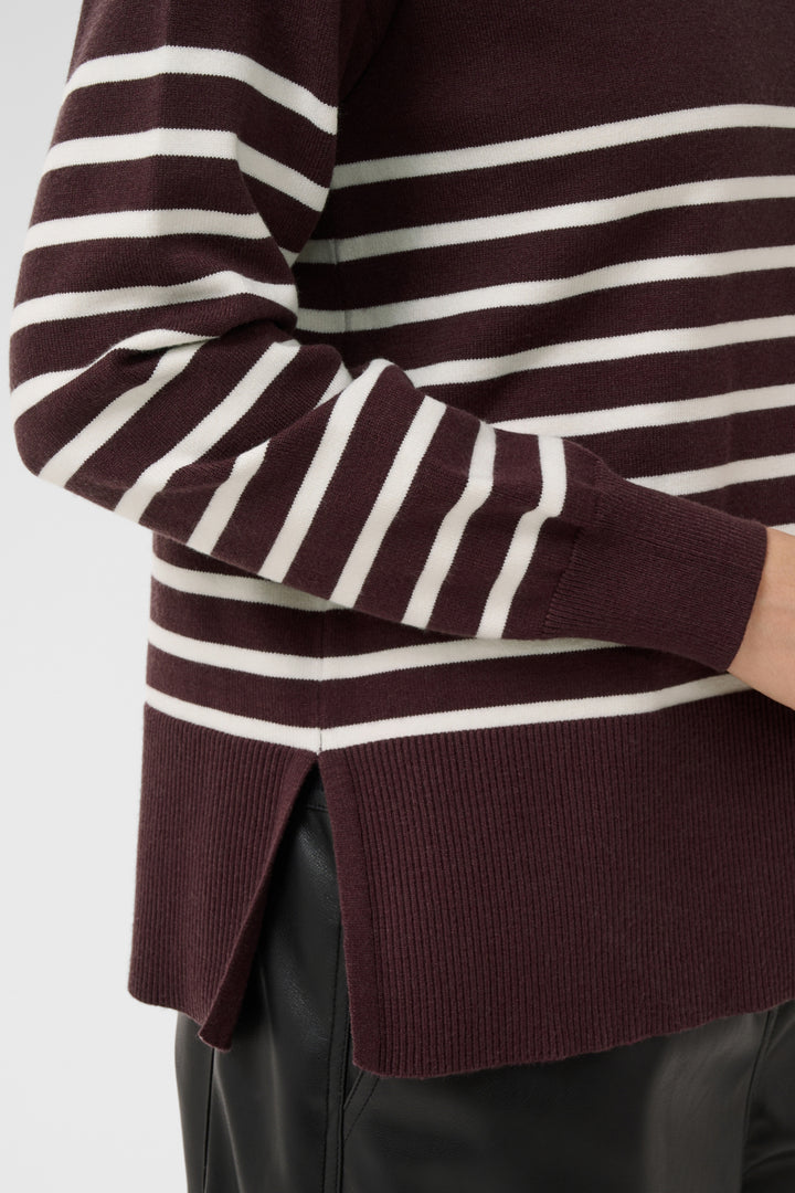 KAlimone Pullover Knit - Fudge/Chalk Stripe