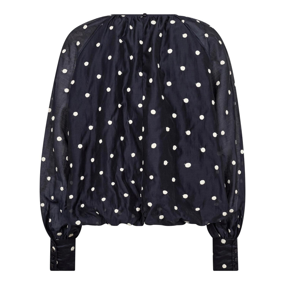 DitaCC Dot Balloon Blouse - Navy