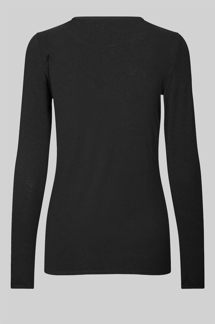 Matima O-Neck Long Sleeve Tee - Black