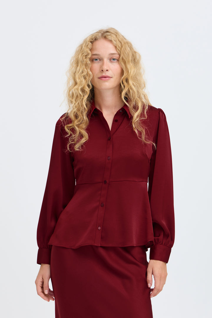 BYISA PEPLUM SHIRT - Sun-Dried Tomato