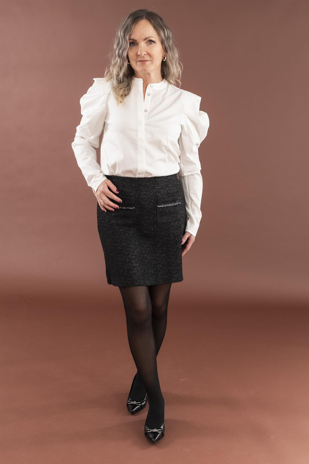 BYPANTHEA SHORT SKIRT - Meteorite