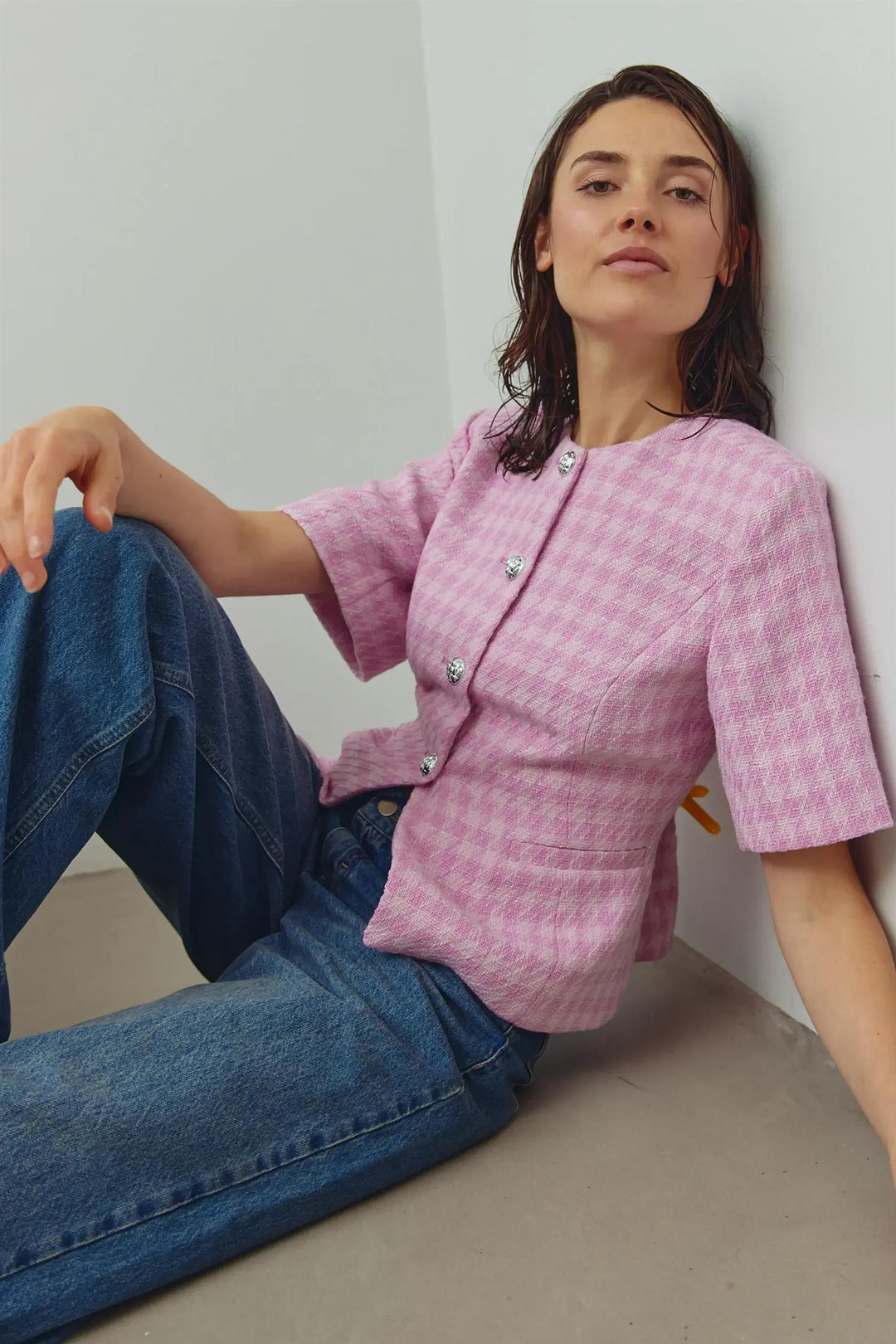 Kasaundra Blazer - Baby Pink