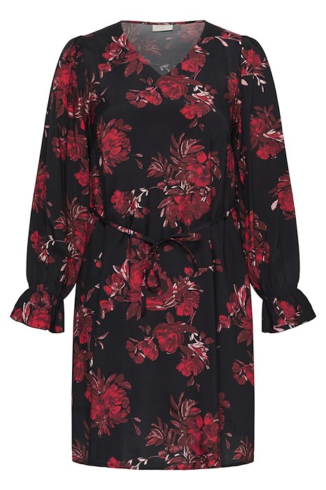 KChipe Dress - Black/Red Flower