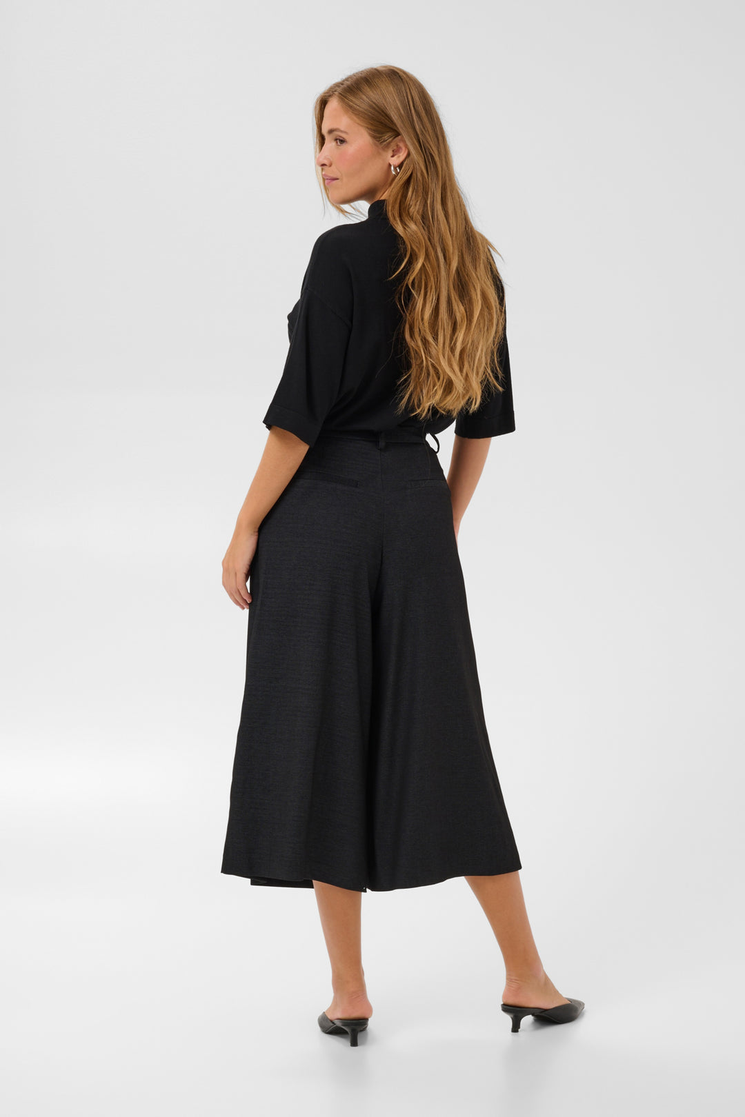 KAgabby Culotte Pants - Dark Grey Melange