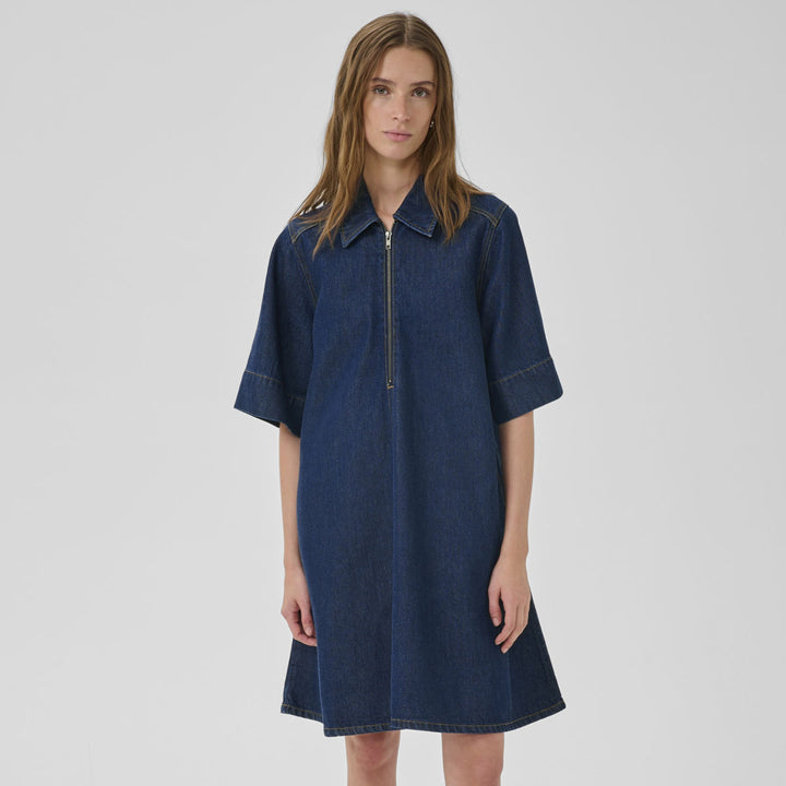 Malo 181 Short Zip-Dress - Dark Blue Un-Wash