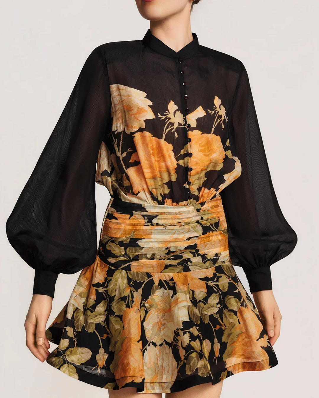 Organza Mini Dress - Midnight Field