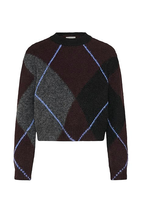 KAgrith Knit Pullover - Dark grey melange / Fudge