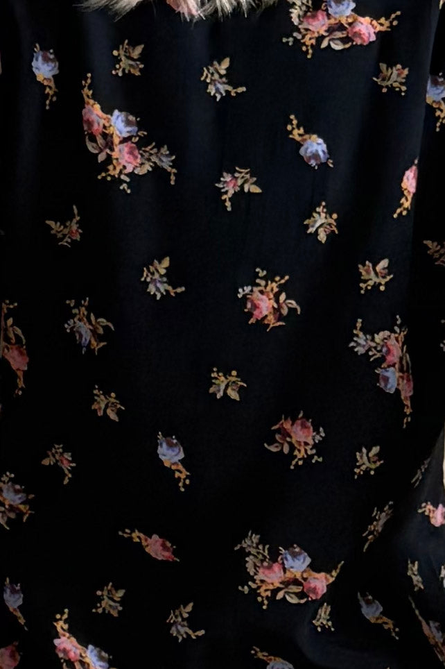 Viscose Mini Dress - Midnight Flowers