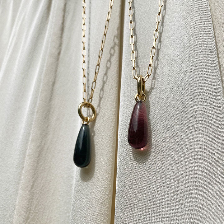 Vintage Drops Necklace - Gold/Plomme