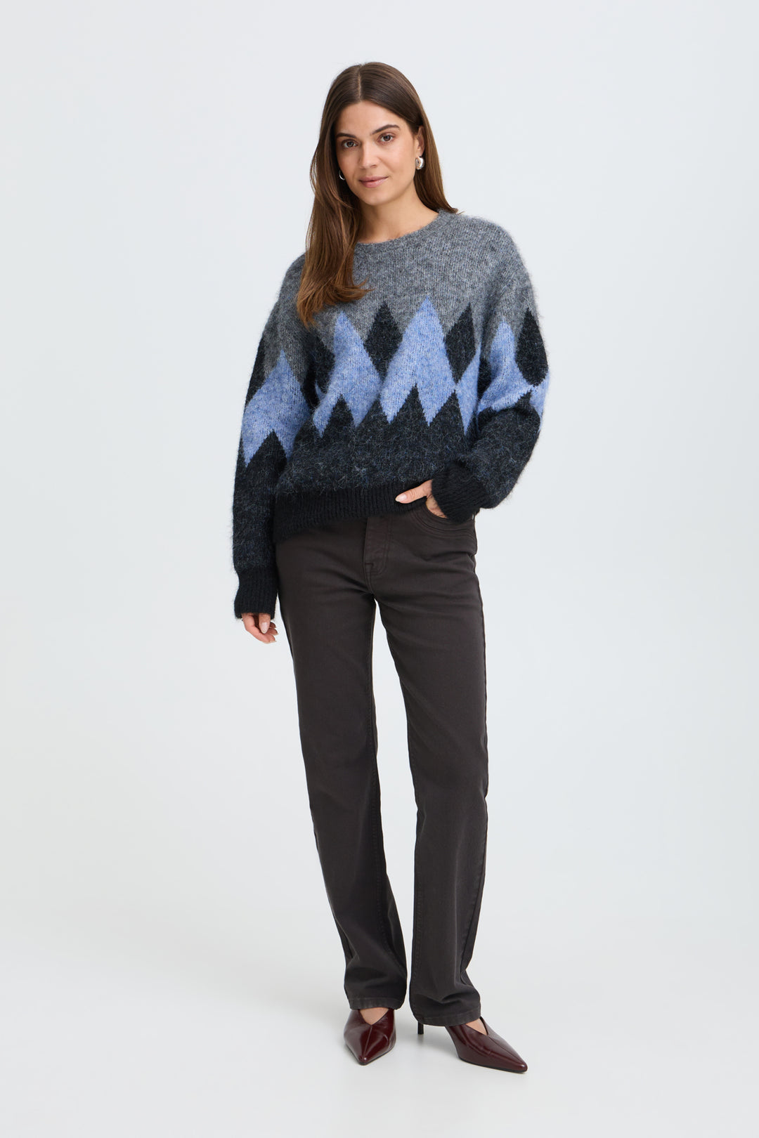 PZESTEL PULLOVER - GREY MELANGE &amp; BLUE