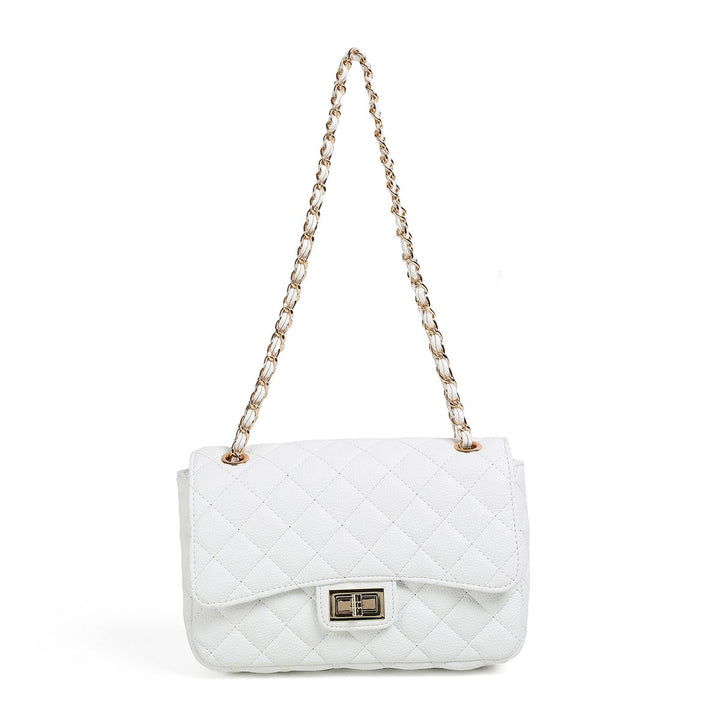 Daisy Big Clutch w/Chain- White