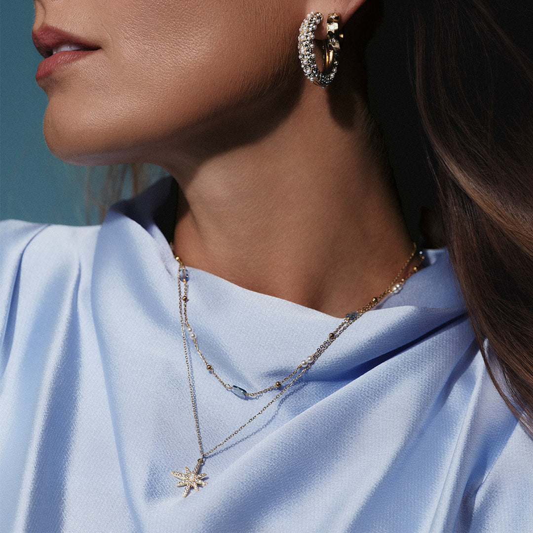 Stella Necklace by Tone Damli - Gold/Crystal