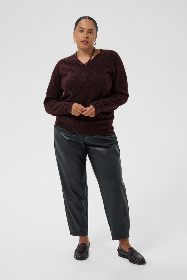 KCniela V-neck Pullover - Fudge Melange
