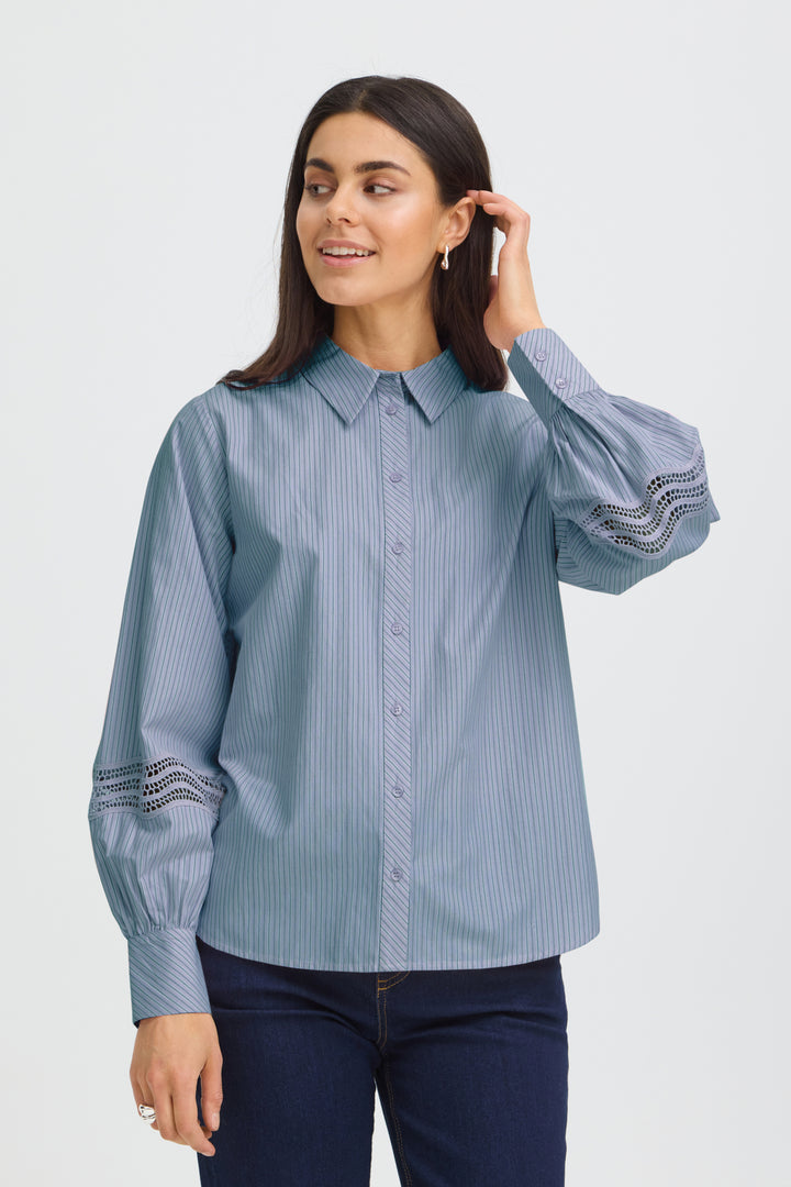 FRYARA Shirt - BLUE BLIZZARD STRIPE