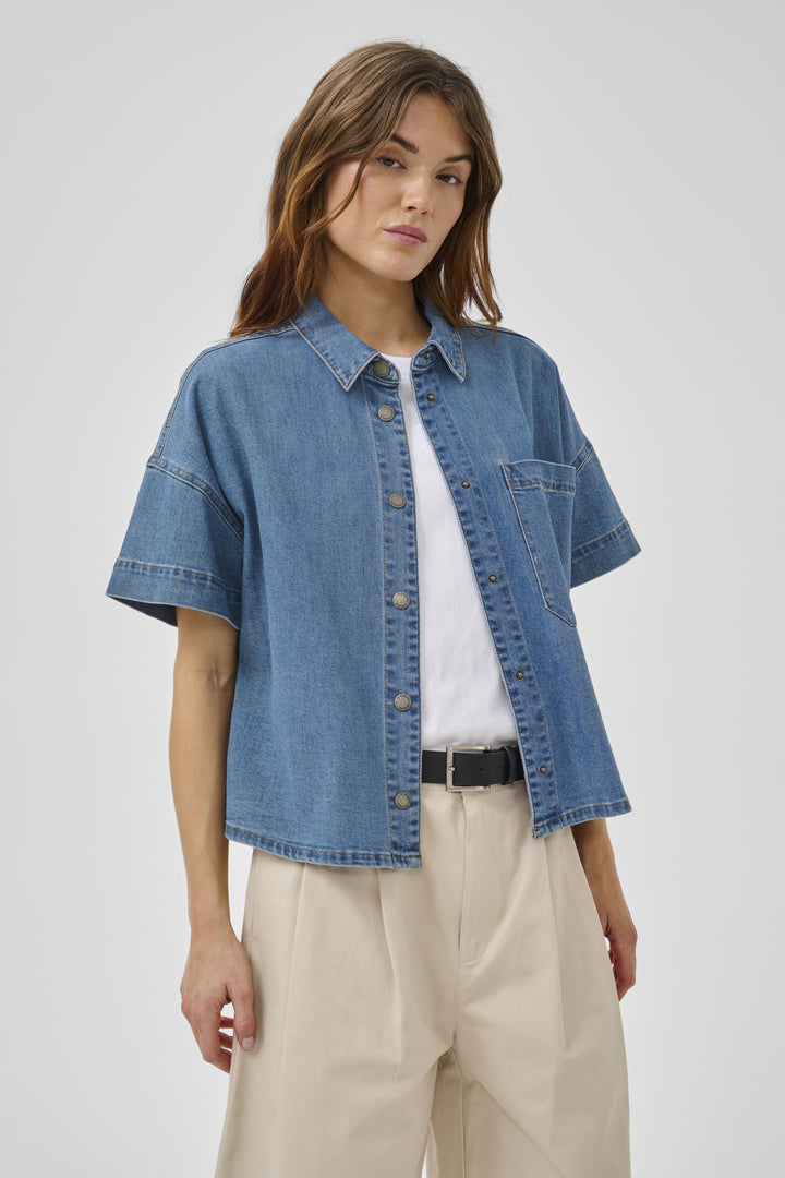 Linn 115 Boxy Shirt - Medium Blue Wash