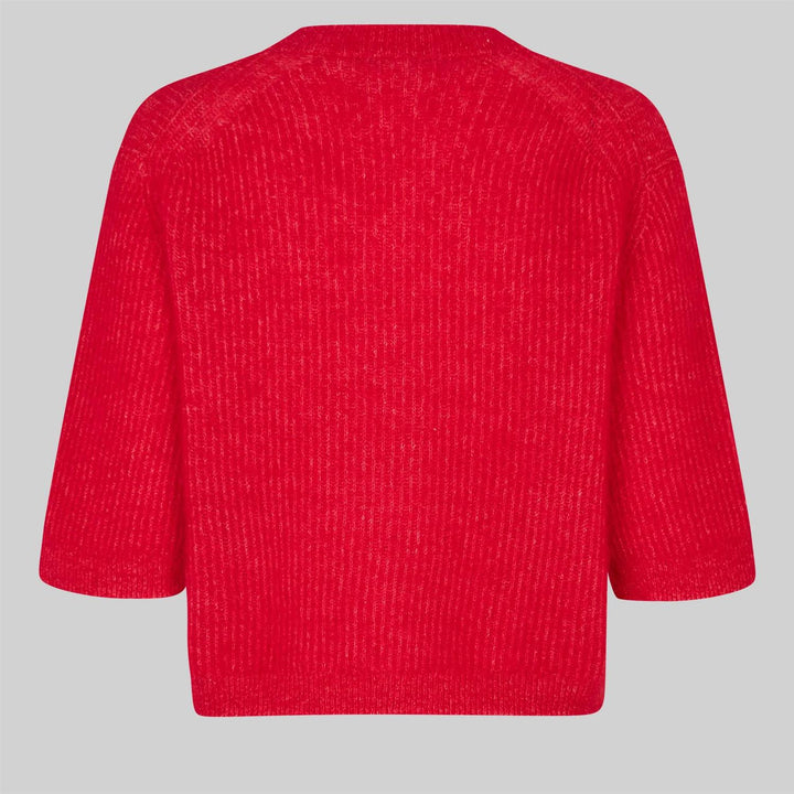 Andrea Knit Rib Cardigan  - Goji Berry- Goji Berry
