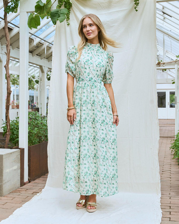 Emmeli Flower Maxi Dress - Island Green