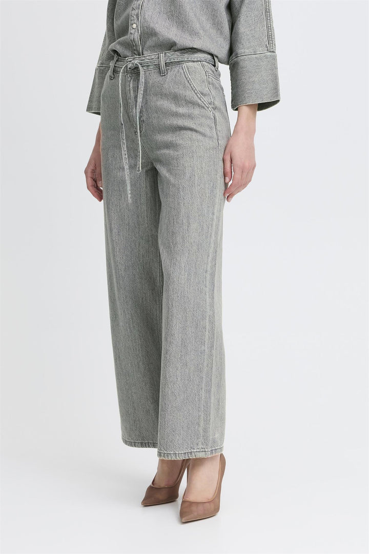 BYKIMU BELT JEANS 2 - Mid Grey Denim