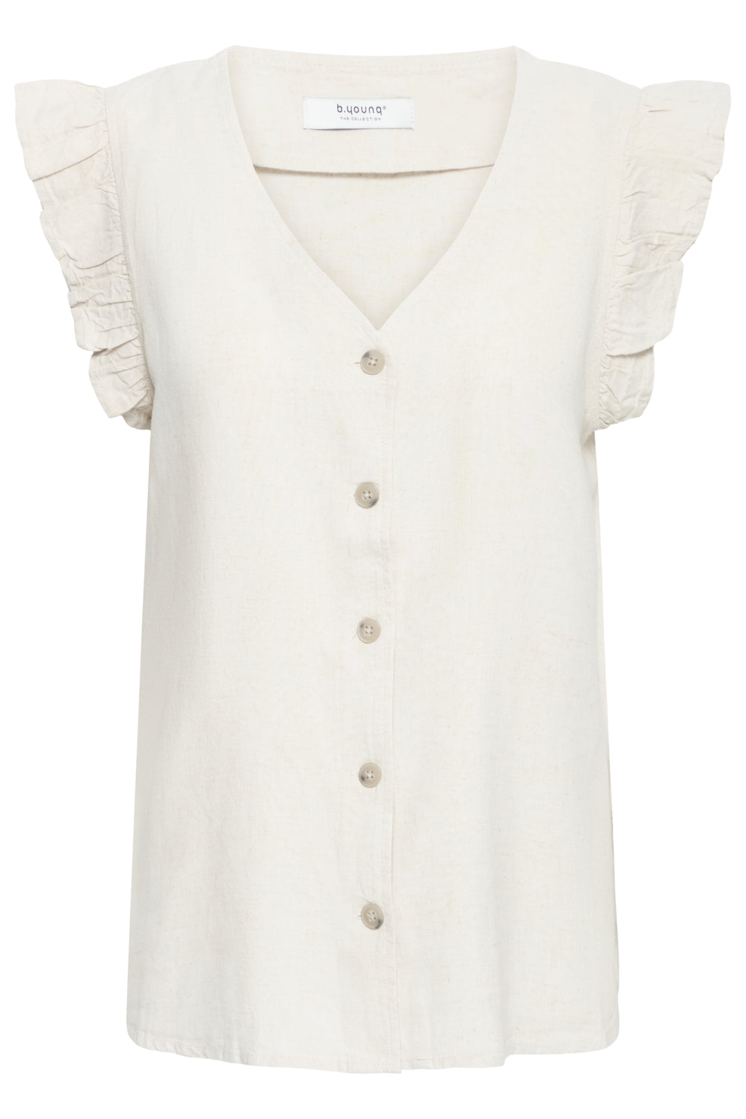 BYFALAKKA RUFFLE SHIRT - Rainy Day Melange