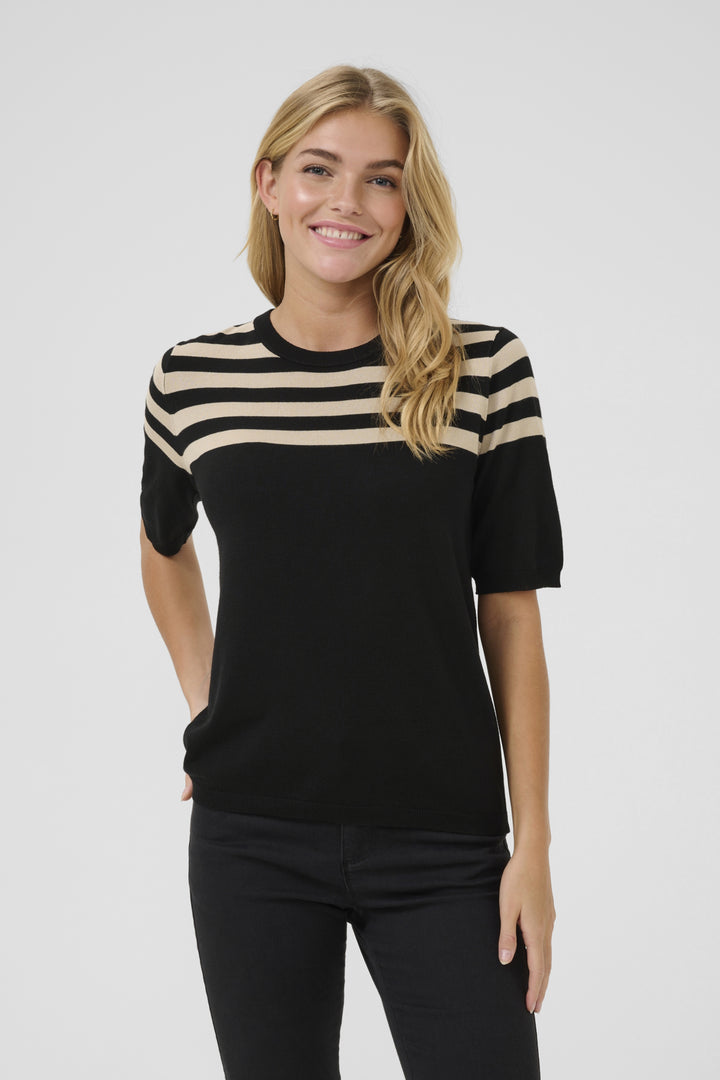 KAlizza Striped Knit - Black/Feather Gray Half Stripe
