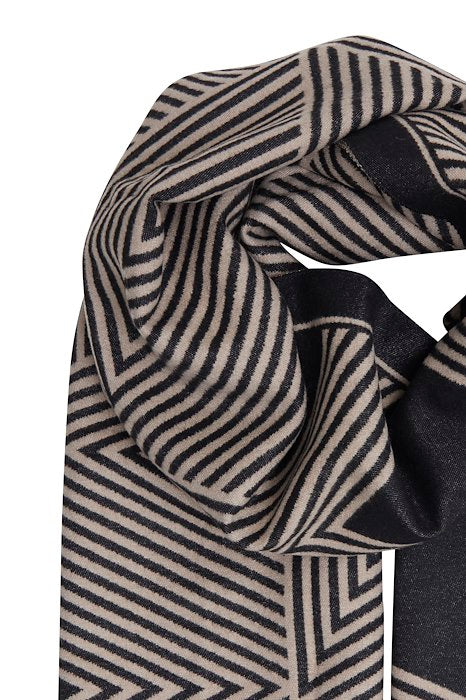 BAVIBI GEOMETRIC SCARF - Black mix